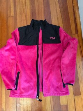 Fila Hot Pink and Black Fleece Jacket